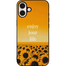 iPhone 16 Plus Case Hülle - Silikon schwarz Summer 2025 Enjoy your life