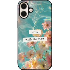 iPhone 16 Plus Case Hülle - Silikon schwarz Summer 2025 Grow with the flow