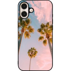 iPhone 16 Plus Case Hülle - Silikon schwarz Summer 2025 Palmiers