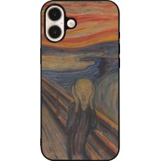 Coque iPhone 16 Plus - Silicone rigide noir Tableau art - Le Cri - Edvard Munch