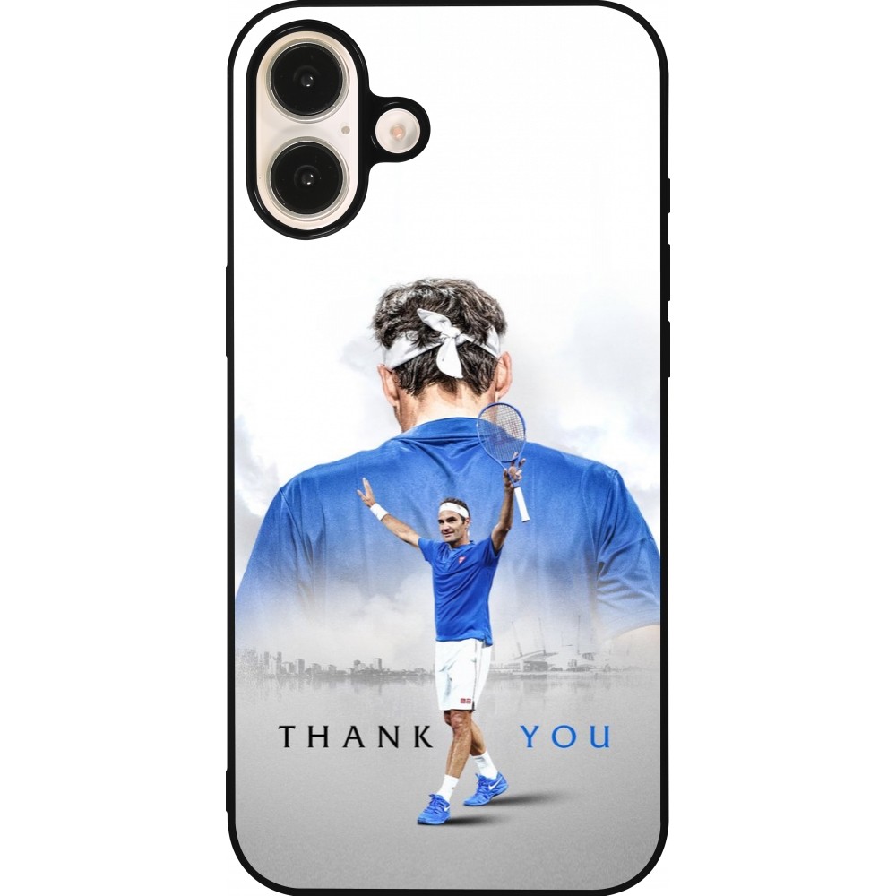 iPhone 16 Plus Case Hülle - Silikon schwarz Thank you Roger