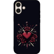 iPhone 16 Plus Case Hülle - Silikon schwarz Valentine 2024 gothic love