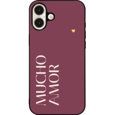 iPhone 16 Plus Case Hülle - Silikon schwarz Valentine 2024 mucho amor rosado