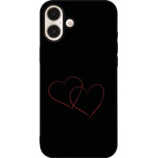 iPhone 16 Plus Case Hülle - Silikon schwarz Valentine 2023 attached heart