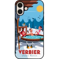 iPhone 16 Plus Case Hülle - Silikon schwarz Verbier Mountain Jacuzzi
