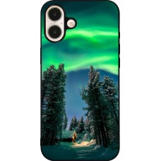iPhone 16 Plus Case Hülle - Silikon schwarz Winter 22 Northern Lights