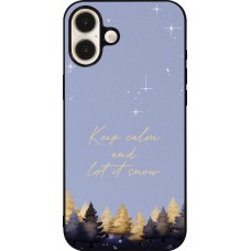 Coque iPhone 16 Plus - Silicone rigide noir Winter 25 Winter illustration of trees