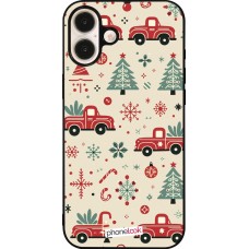 iPhone 16 Plus Case Hülle - Silikon schwarz Weihnachten 2024 Lkw Tanne