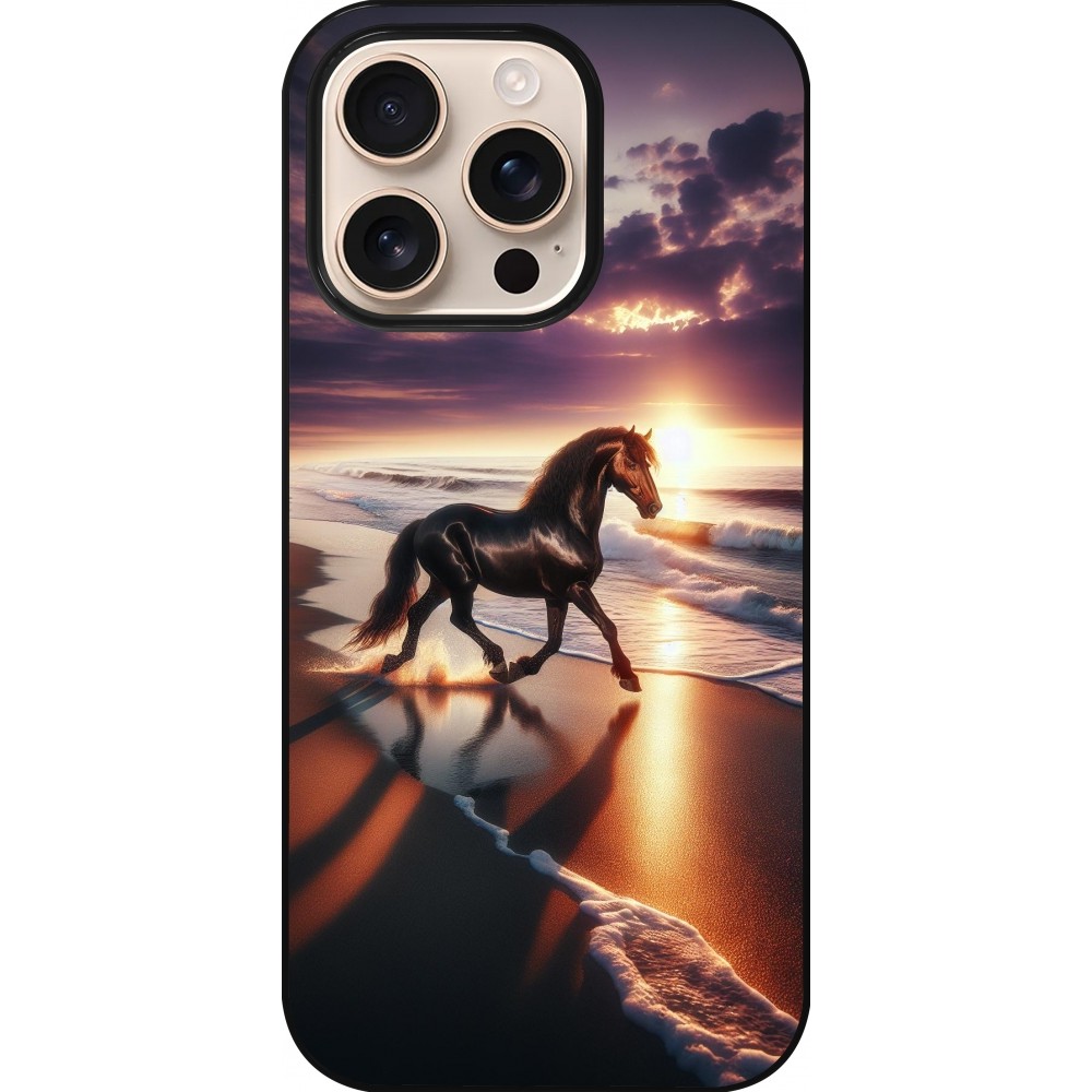 Coque iPhone 16 Pro - Cheval majestueux plage