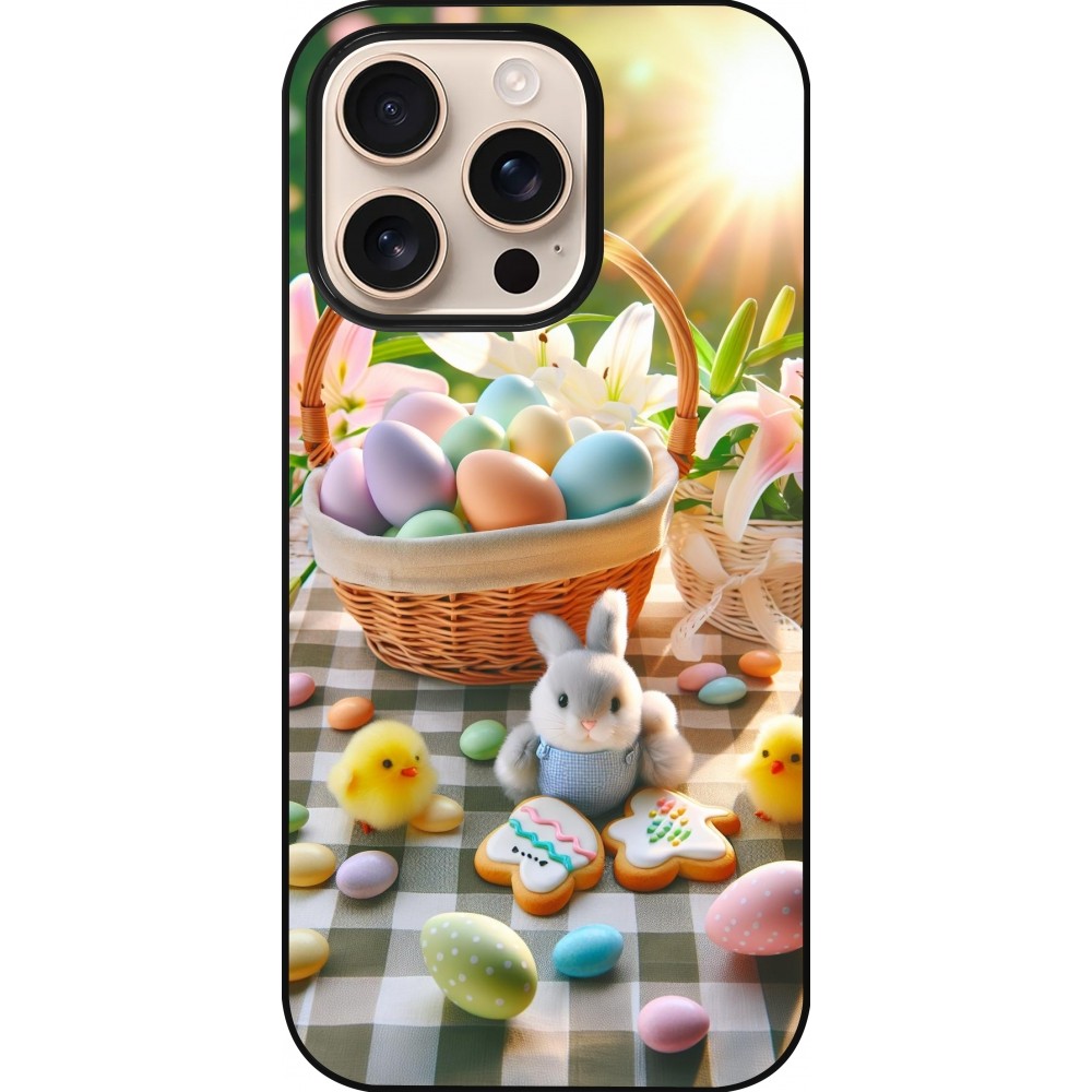 Coque iPhone 16 Pro - Easter 2025 Panier Pâques