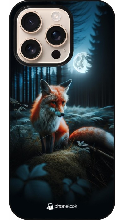 Coque iPhone 16 Pro - Renard lune forêt