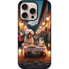iPhone 16 Pro Case Hülle - Valentin 2024 Hund & Katze Kerzenlicht
