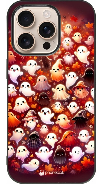 iPhone 16 Pro Case Hülle - Silikon schwarz Gespenster Herbst niedlich