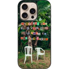Coque iPhone 16 Pro - Silicone rigide noir Chairs DTMF