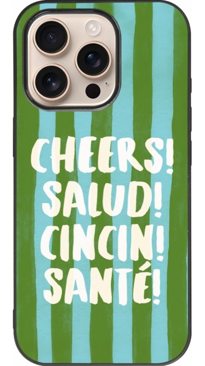 Coque iPhone 16 Pro - Silicone rigide noir Cheers 2026