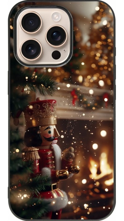 Coque iPhone 16 Pro - Silicone rigide noir Christmas 25 Xmas Nutcracker