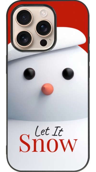 Coque iPhone 16 Pro - Silicone rigide noir Christmas 25 Xmas Snowman