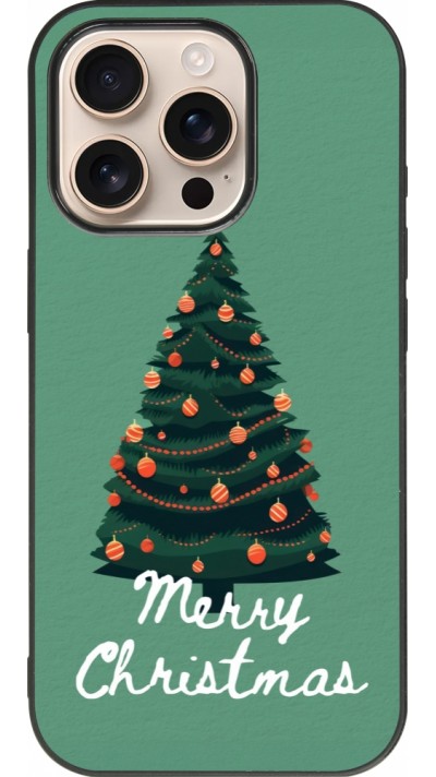 Coque iPhone 16 Pro - Silicone rigide noir Christmas 25 Xmas Tree