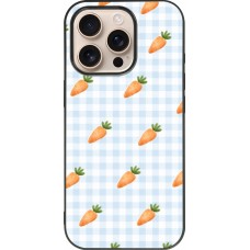Coque iPhone 16 Pro - Silicone rigide noir Easter 2026 Pattern carrots