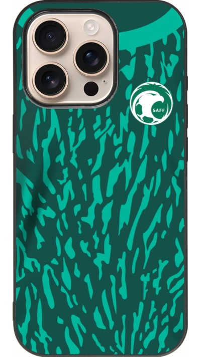 iPhone 16 Pro Case Hülle - Silikon schwarz Saudi-Arabien 2022 personalisierbares Fussballtrikot