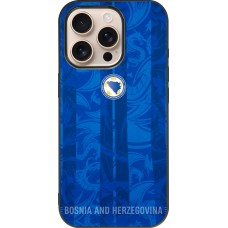 Coque iPhone 16 Pro - Silicone rigide noir Maillot de football Bosnie-Herzégovine 2026 personnalisable