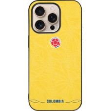 Coque iPhone 16 Pro - Silicone rigide noir Maillot de football Colombie 2026 personnalisable