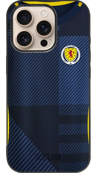 iPhone 16 Pro Case Hülle - Silikon schwarz Schottland personalisierbares Fussballtrikot