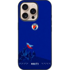 Coque iPhone 16 Pro - Silicone rigide noir Maillot de football Haiti 2026 personnalisable