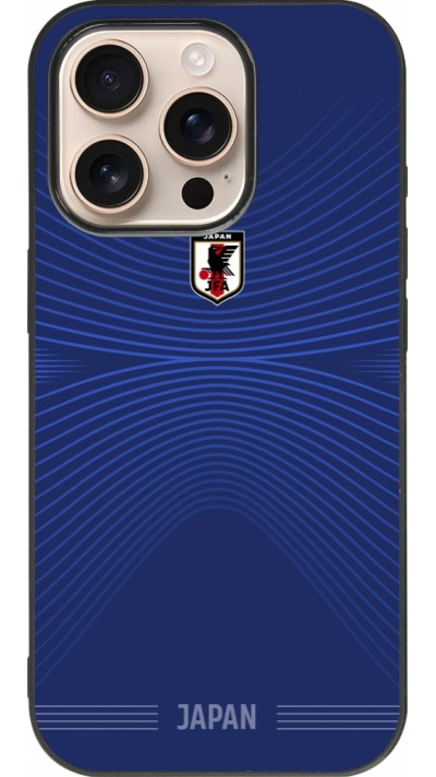 Coque iPhone 16 Pro - Silicone rigide noir Maillot de football Japon 2026 personnalisable
