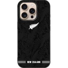 Coque iPhone 16 Pro - Silicone rigide noir Maillot de football Nouvelle-Zélande 2026 personnalisable