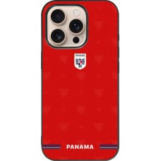 Coque iPhone 16 Pro - Silicone rigide noir Maillot de football Panama 2026 personnalisable