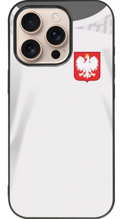 iPhone 16 Pro Case Hülle - Silikon schwarz Polen 2022 personalisierbares Fussballtrikot