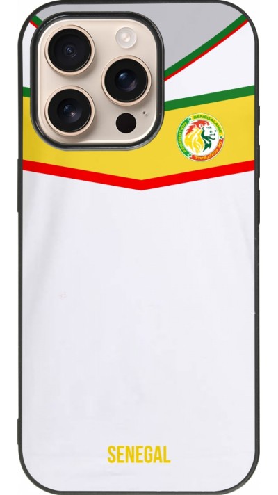 iPhone 16 Pro Case Hülle - Silikon schwarz Senegal 2022 personalisierbares Fußballtrikot