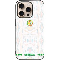 Coque iPhone 16 Pro - Silicone rigide noir Maillot de football Sénégal 2026 personnalisable