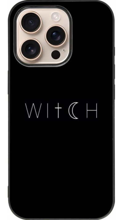 iPhone 16 Pro Case Hülle - Silikon schwarz Halloween 22 witch word