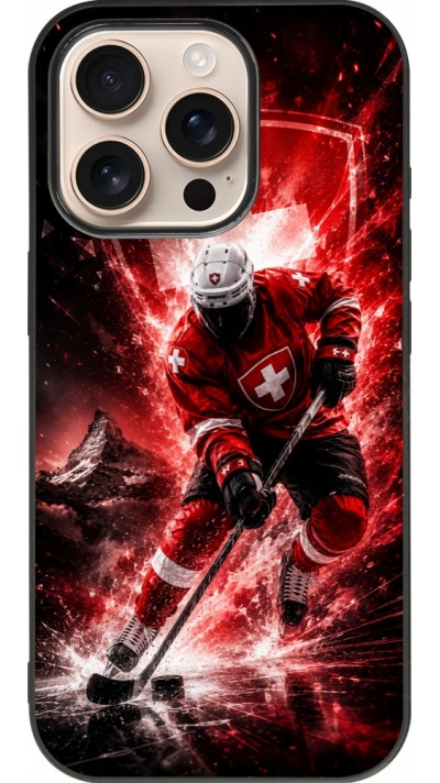 Coque iPhone 16 Pro - Silicone rigide noir Hockey World Championship Player