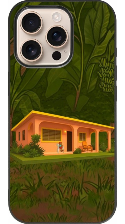 Coque iPhone 16 Pro - Silicone rigide noir Benitos house DTMF