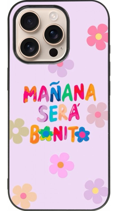Coque iPhone 16 Pro - Silicone rigide noir Karol G Manana sera bonito