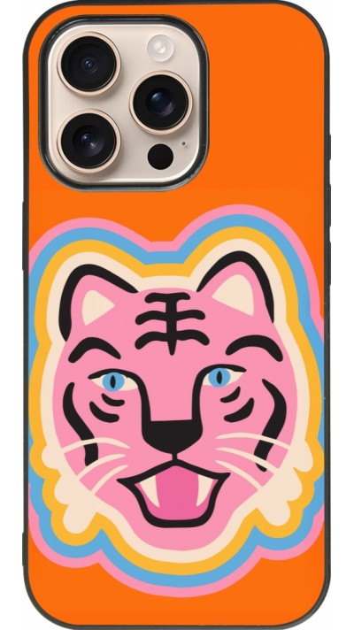 Coque iPhone 16 Pro - Silicone rigide noir Lion colors 2026