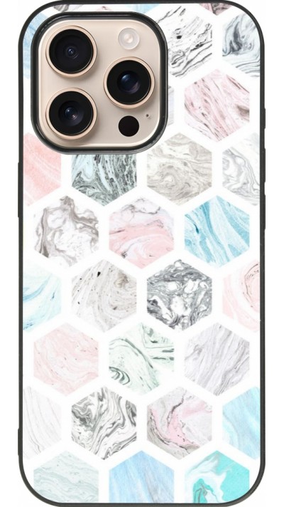 iPhone 16 Pro Case Hülle - Silikon schwarz Marble Everything