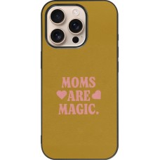 Coque iPhone 16 Pro - Silicone rigide noir Mom 2026 Are Magic