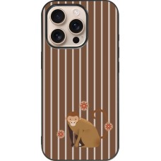 iPhone 16 Pro Case Hülle - Silikon schwarz Monkey with stripes