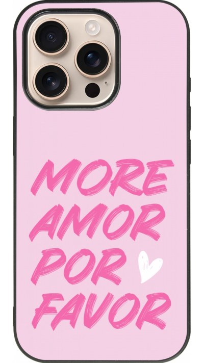 iPhone 16 Pro Case Hülle - Silikon schwarz More amor porfavor