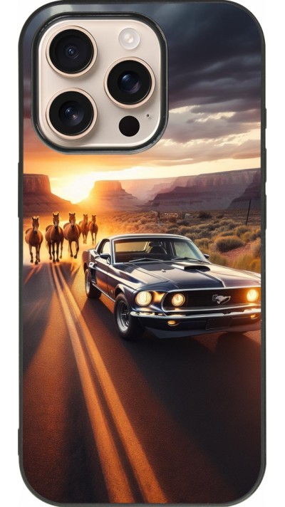 iPhone 16 Pro Case Hülle - Silikon schwarz Mustang 69 Grand Canyon