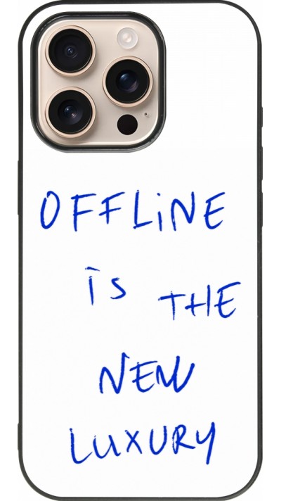 Coque iPhone 16 Pro - Silicone rigide noir Offline is the new luxury