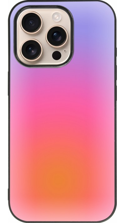 iPhone 16 Pro Case Hülle - Silikon schwarz Orange Pink Blue Gradient
