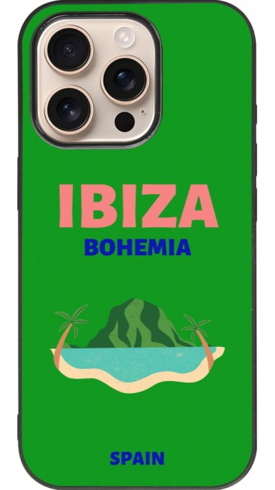 iPhone 16 Pro Case Hülle - Silikon schwarz Pop Summer Destination Ibiza