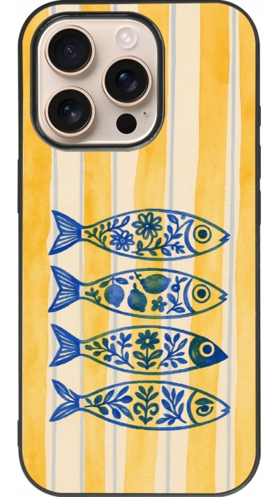 Coque iPhone 16 Pro - Silicone rigide noir Portuguese fish 2026