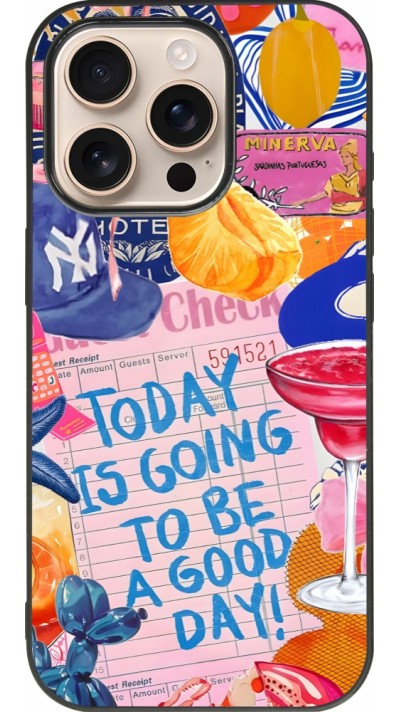 iPhone 16 Pro Case Hülle - Silikon schwarz Preppy Today is Going to be a good day