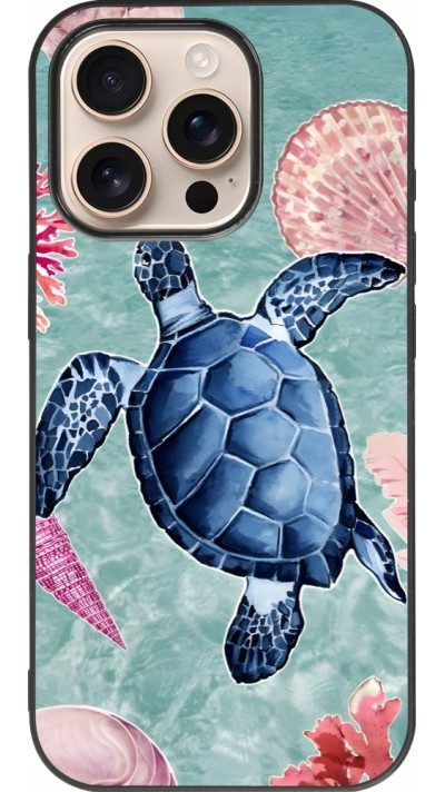 iPhone 16 Pro Case Hülle - Silikon schwarz Preppy Turtle